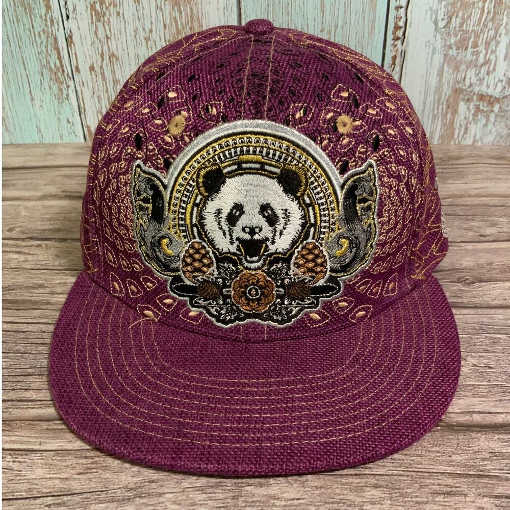 Grassroots California Third Eye Pinecone Purple Panda Fitted Hat 7